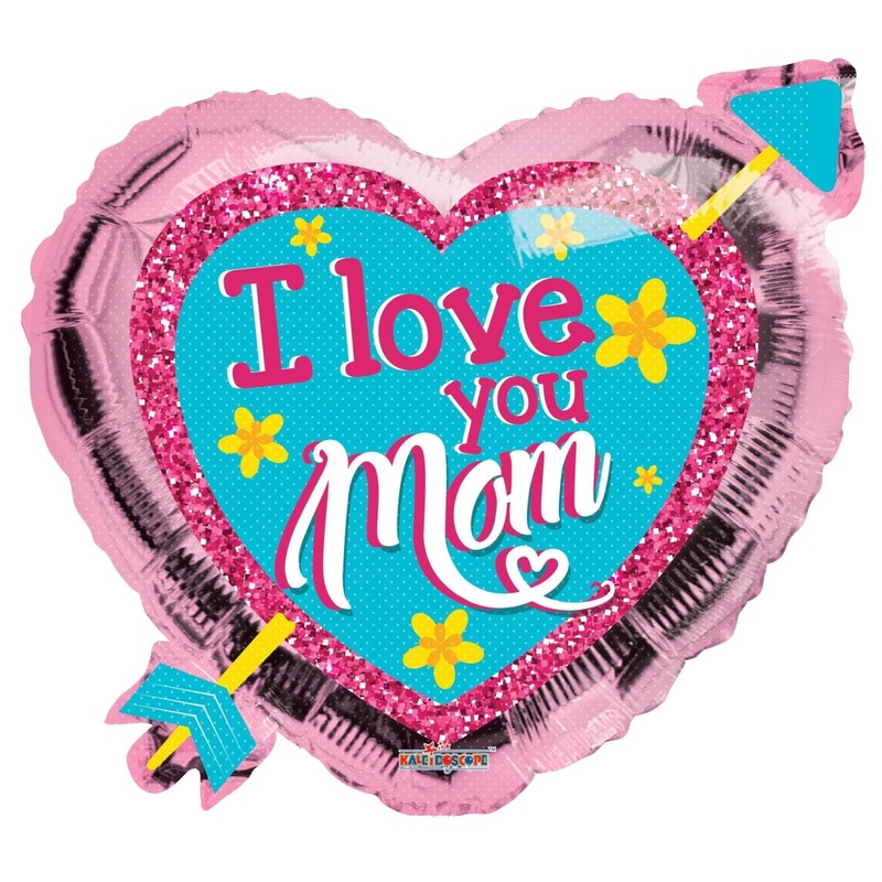 18" Ily Mom Heart With Arrow - (Single Pack). 84308-18