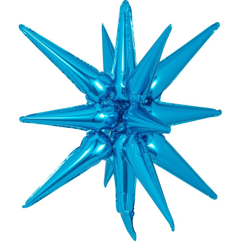 Decochamp Starburst Blue 3D Foil Balloon - 22" in.