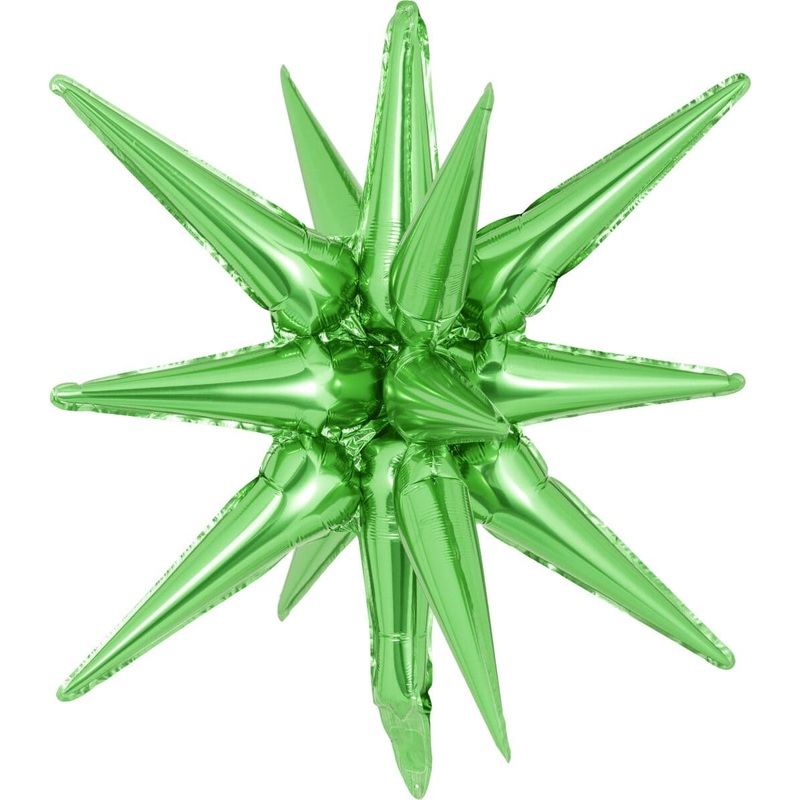 Decochamp Starburst Green 3D Foil Balloon - 22" in.