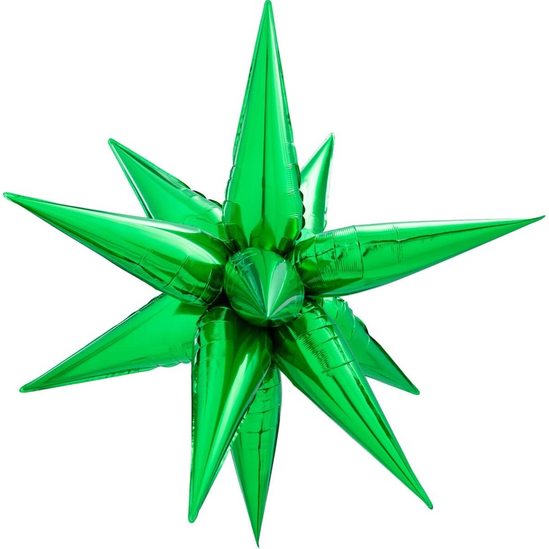 Decochamp Starburst Green 3D Foil Balloon - 26" in.