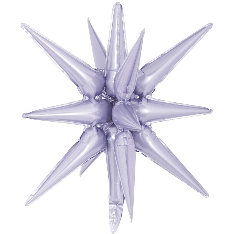 Decochamp Starburst Lilac 3D Foil Balloon - 22" in.