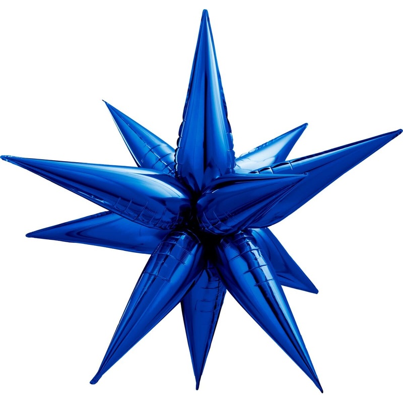 Decochamp Starburst Navy Blue 3D Foil Balloon - 26" in.