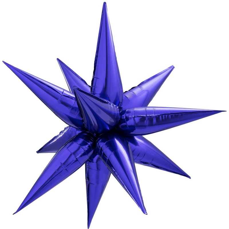 Decochamp Starburst Purple 3D Foil Balloon - 26" in.