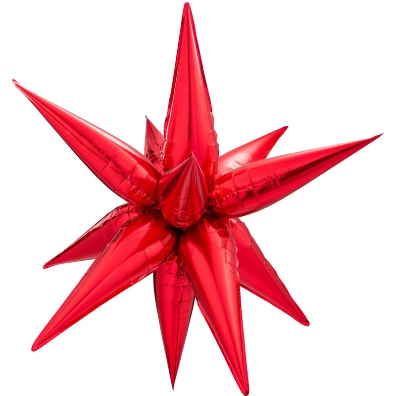 Decochamp Starburst Red 3D Foil Balloon - 40" in.
