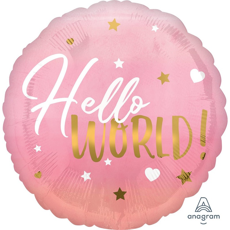 Hello World Pink 17" - (Single Pack). 3972401