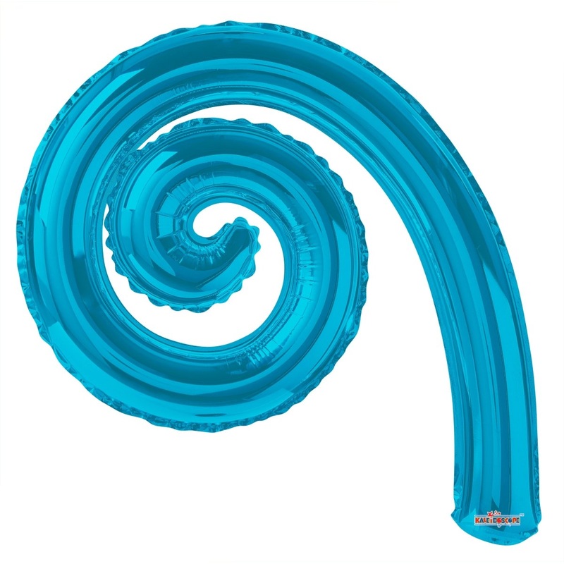 Kurly Spiral Turquoise Blue 14" (Flat). 15004-DCF