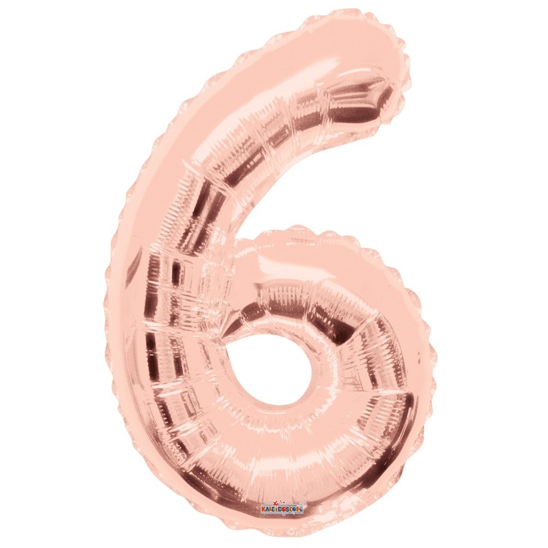 Number 6 Rose Gold Foil Balloon 34" 15646-34