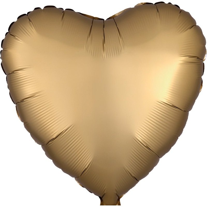 Satin Luxe Gold Sateen Heart 17" - (Single Pack). 3680301