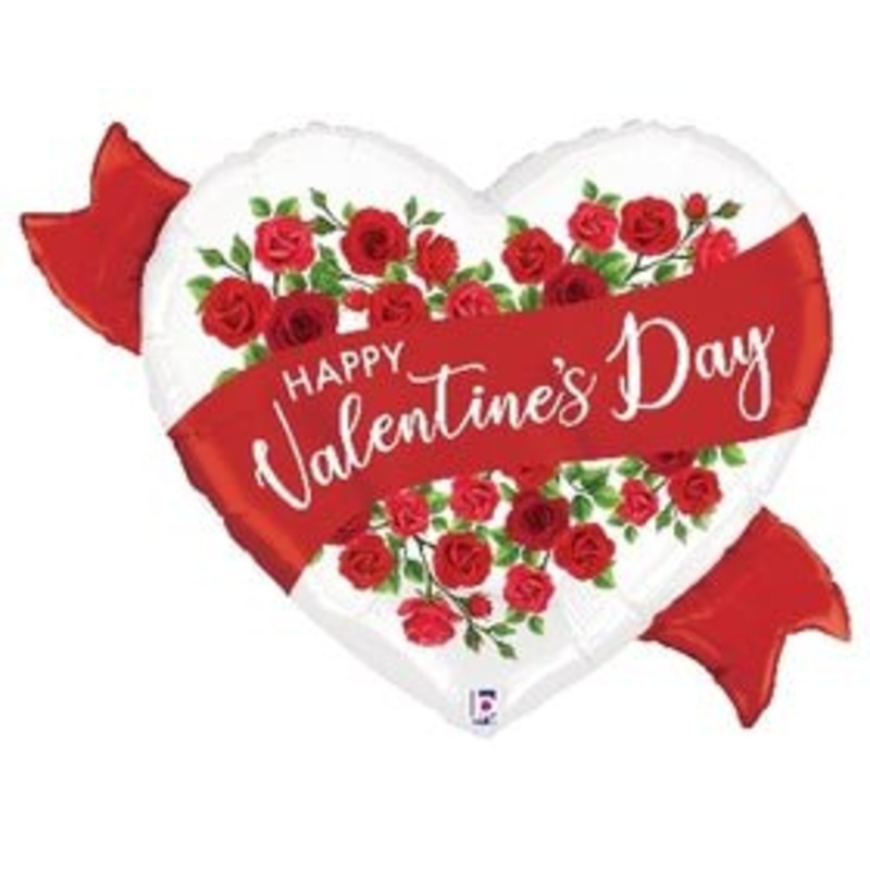 Satin Red Roses Valentine 29" - (Single Pack). 25072