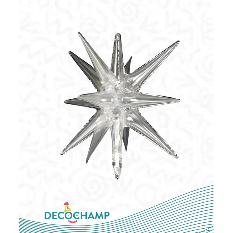 Starburst clear 3D Foil Balloon - 22" in