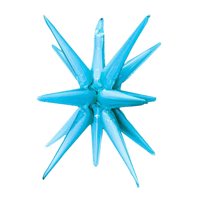 Starburst Light Blue 3D Foil Balloon - 22" in.