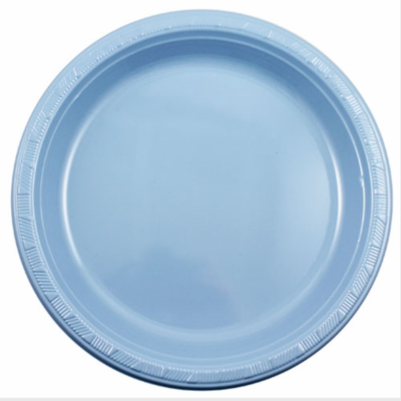 9 In. Sky Blue Plastic Plates | 10 Count