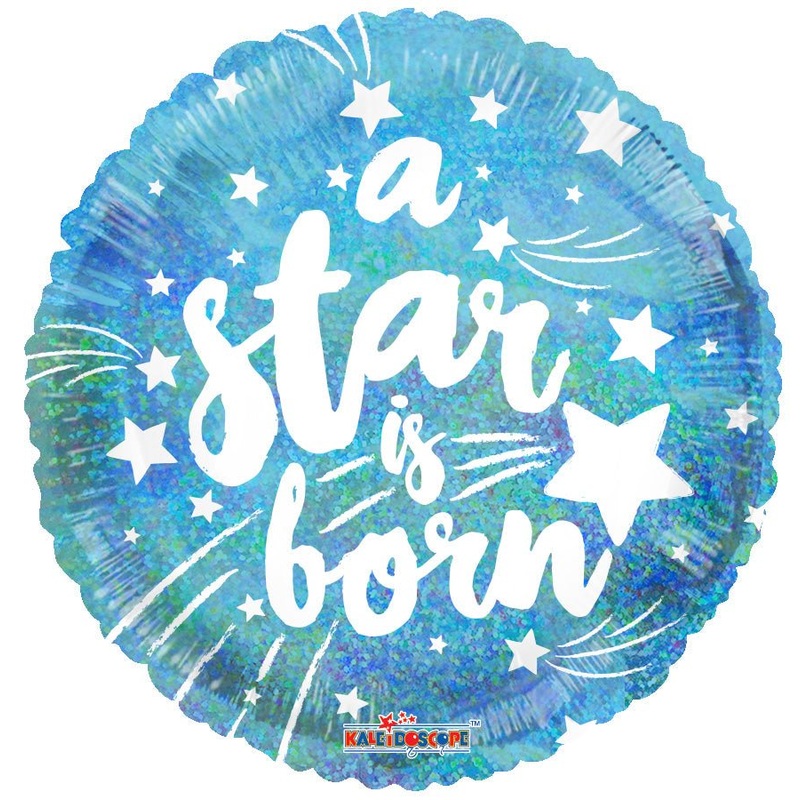 A Star Is Born Blue Holographic 18" - (Single Pack). 15492-18