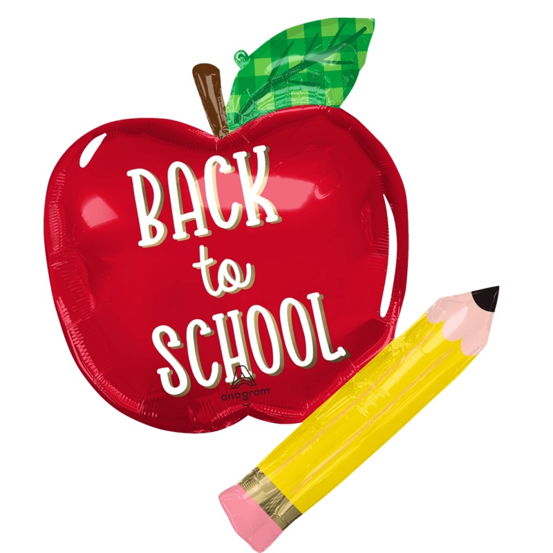 Back to School Apple & Pencil 26" x 31" - (Single Pack). 4481201