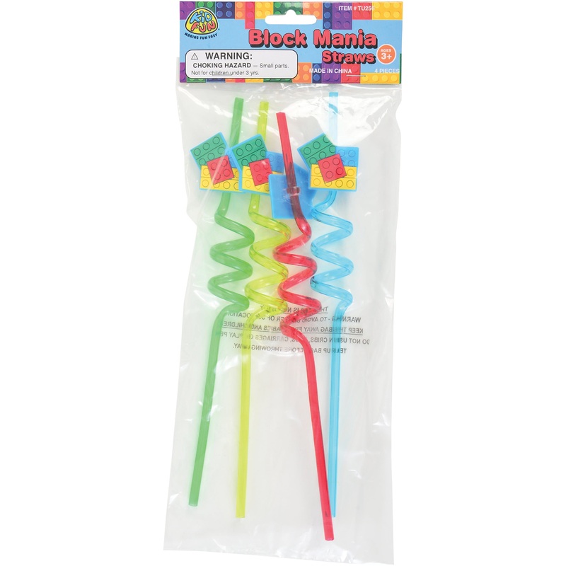 Block Mania Straws/4 Per Pkg