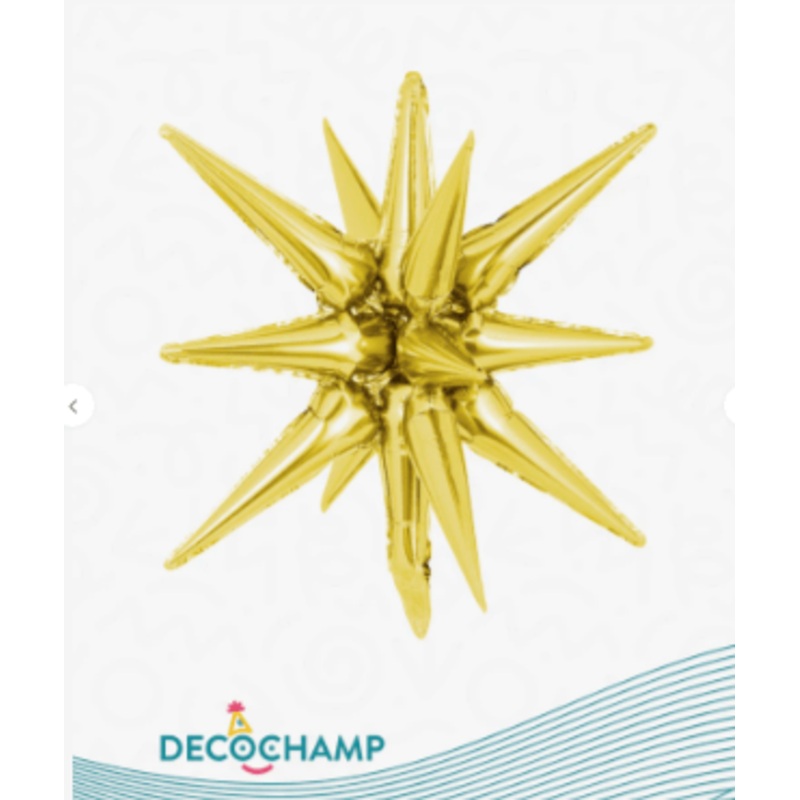 Decochamp Starburst Champagne 3D Foil Balloon - 40" in.
