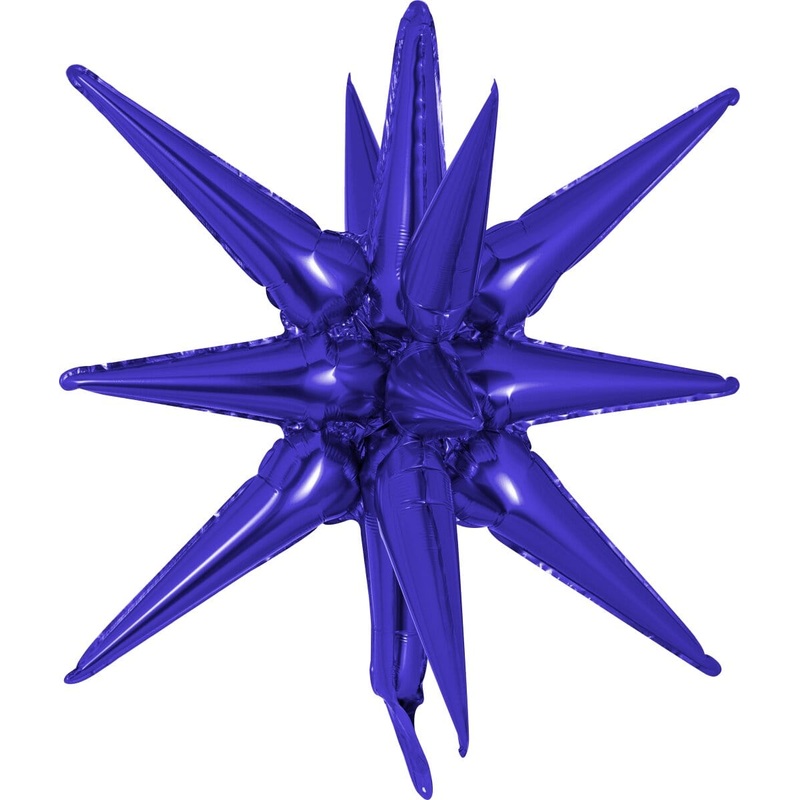 Decochamp Starburst Purple 3D Foil Balloon - 22" in.