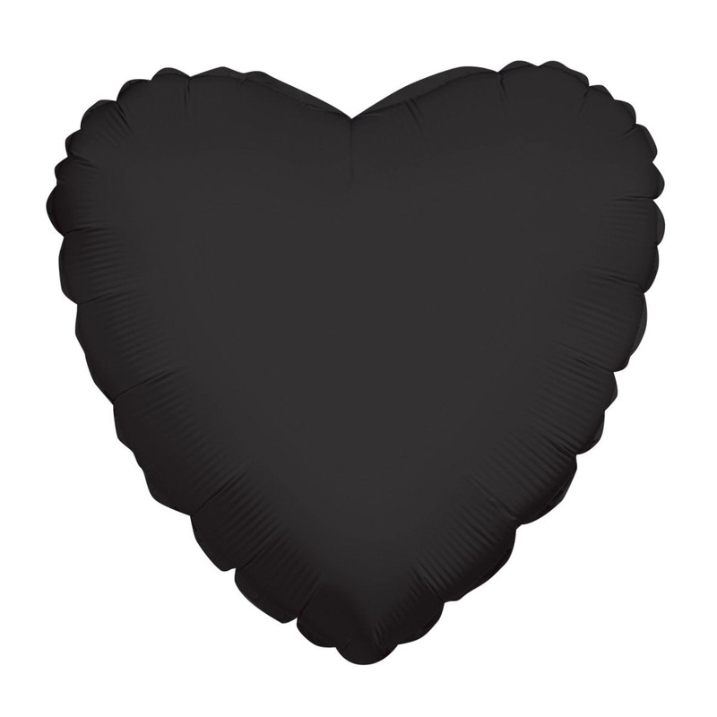 Heart Black Shaped 4" (Flat). 34107-04