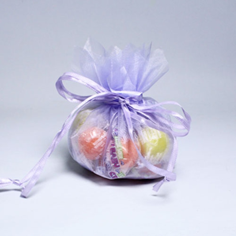 Lavender Small Flower Edge Organza Pouch | 12 Count