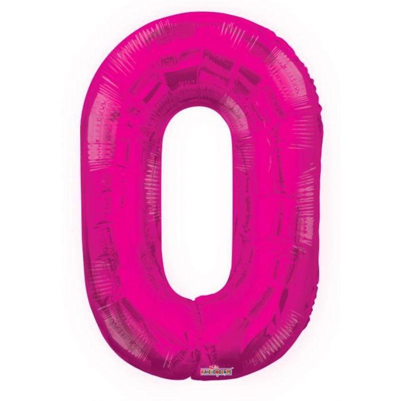 Number 0 Hot Pink Foil Balloon 14" in each. 35037-14