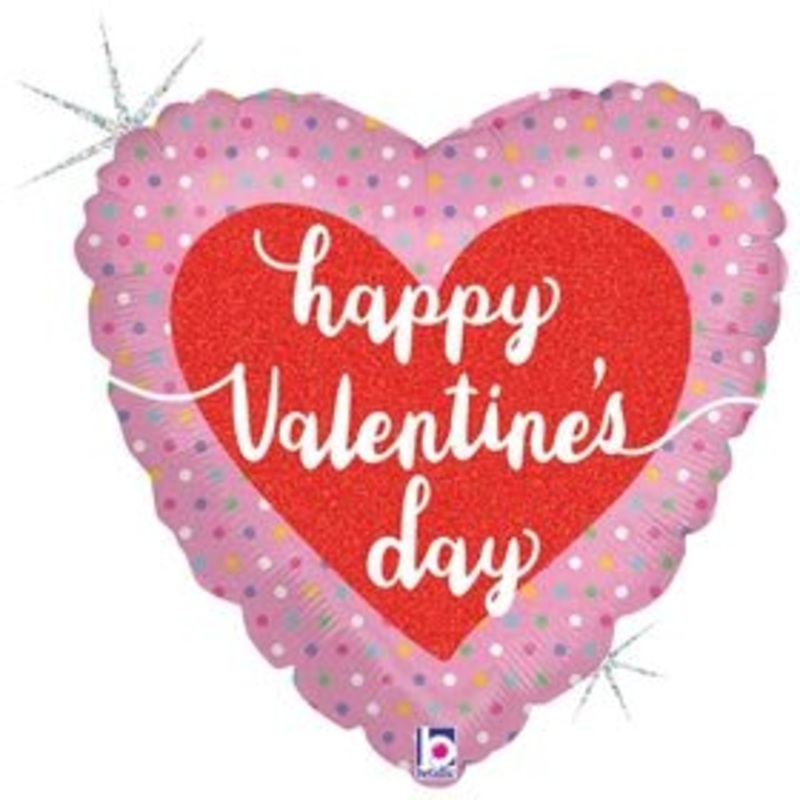Pastel Dots Valentine 18" - (Flat). 36925