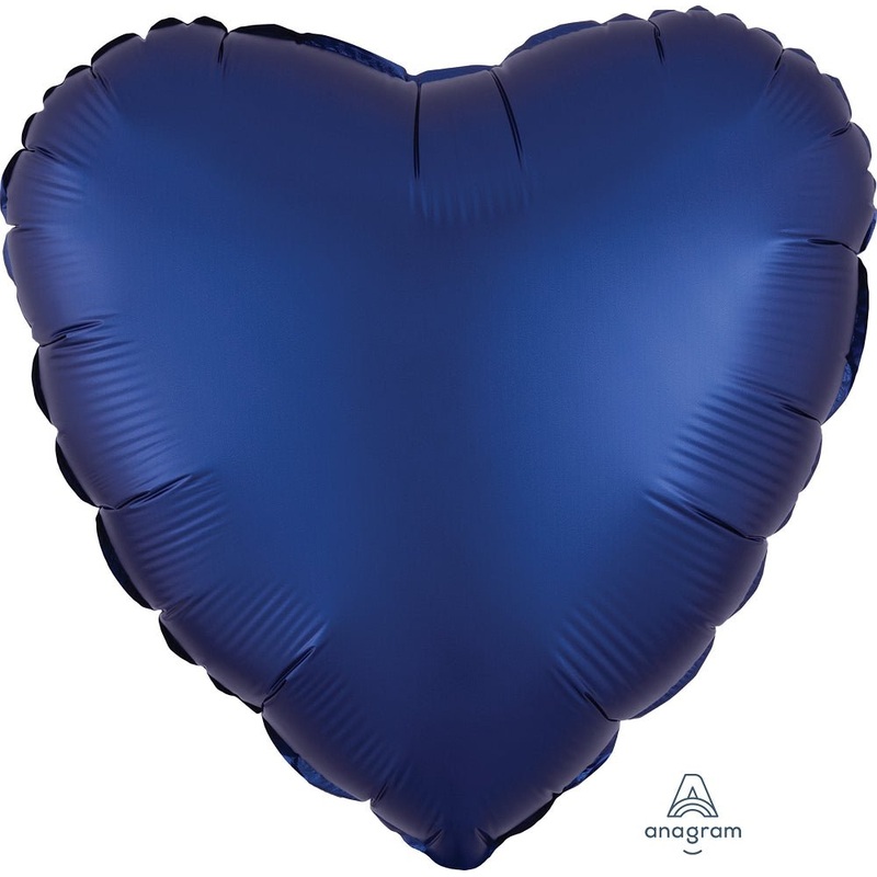 Satin Luxe Navy Heart 17" - (Single Pack). 3996101