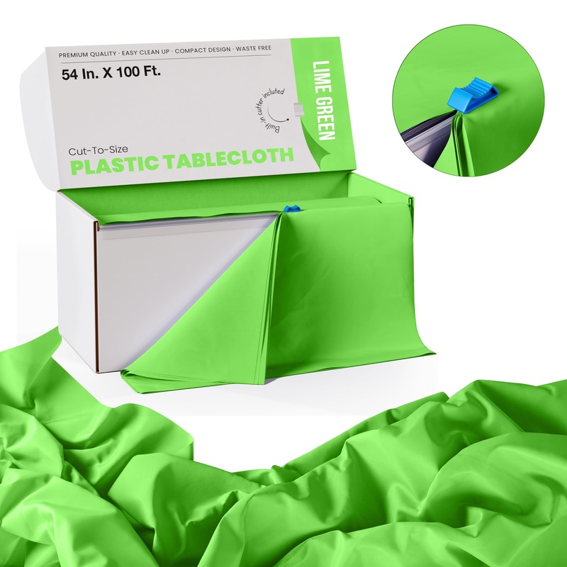 Urban Air - 54 In. x 100 Ft. Cut To Size Table Roll | Lime Green