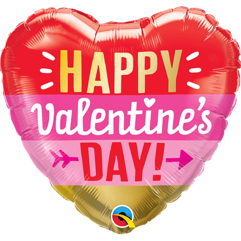 Valentine's Day Arrow Stripes 18" - (Flat). 16689