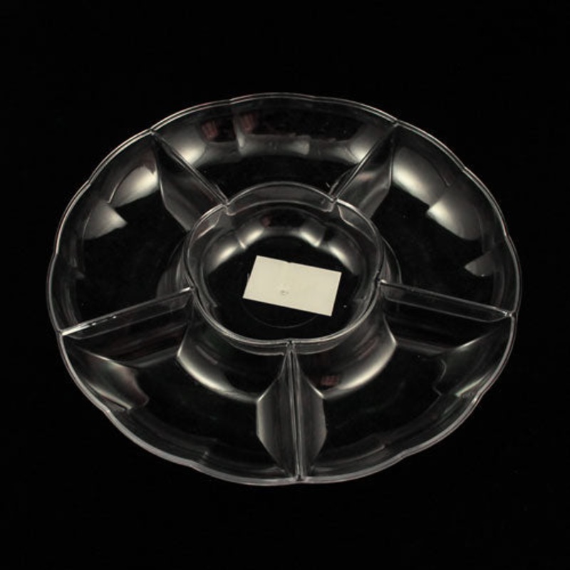 12 In. 6-Compartment Clear Tray