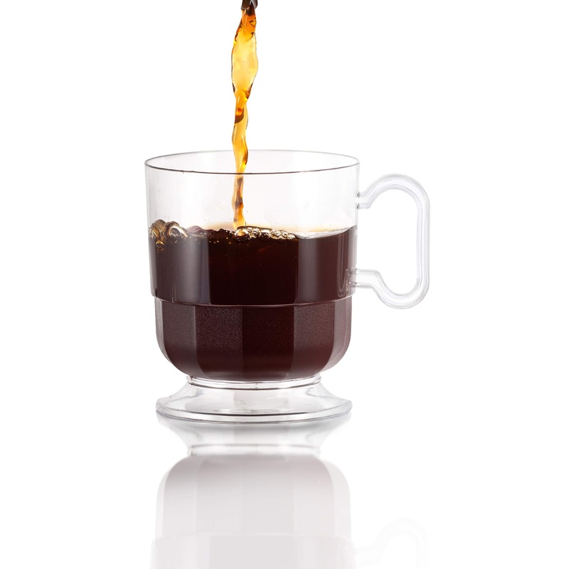 8 Oz. Clear Glazed Coffee Cups W/ Handle | 8 Count