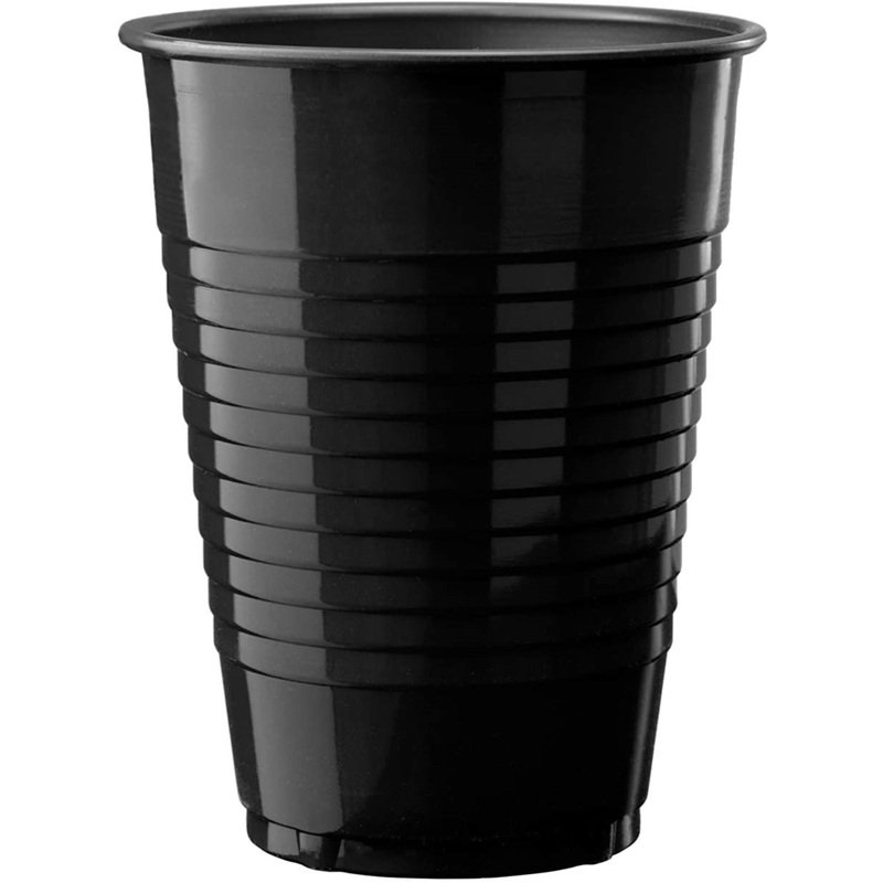 PMA - 12 Oz. Black Plastic Cups - 50 Ct.