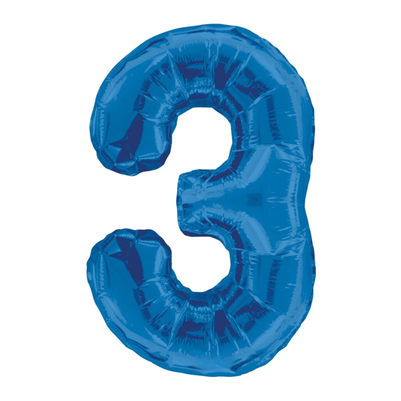 34 In. Blue Number 3 Balloon