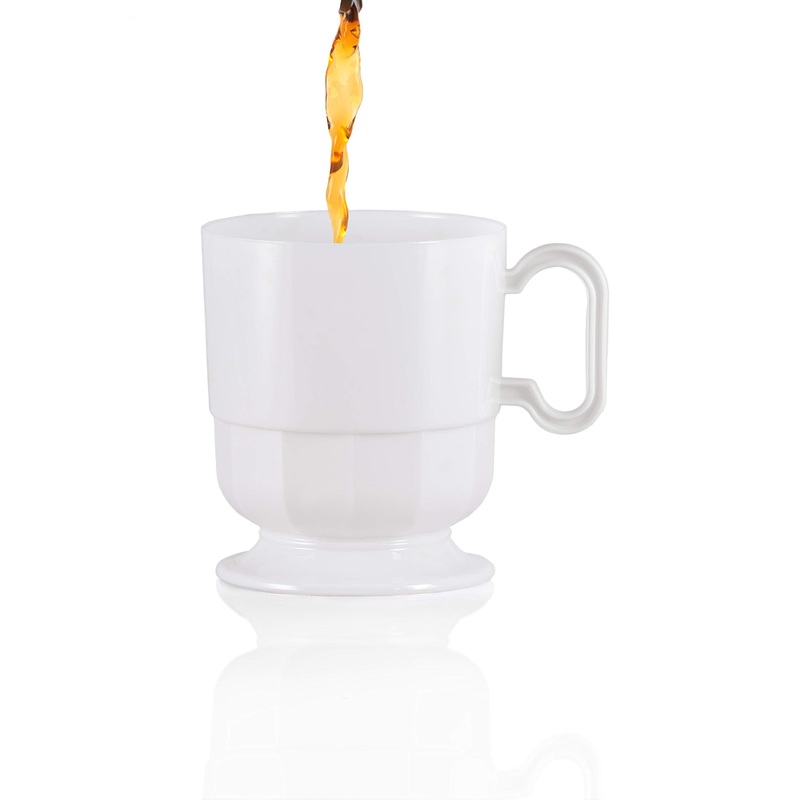 8 Oz. White Glazed Coffee Cup W/ Handle | 8 Count