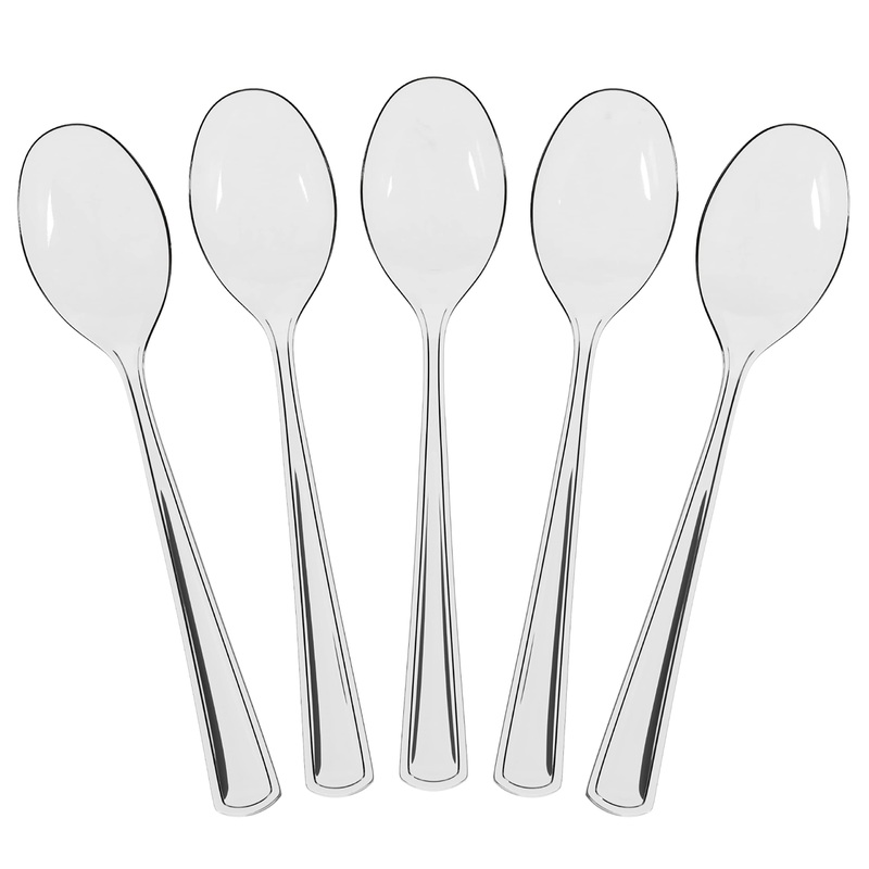 Heavy Duty Clear Plastic Spoons | 50 Count