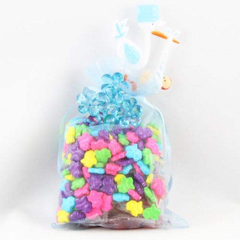Light Blue Large Organza Pouch | 6 Count