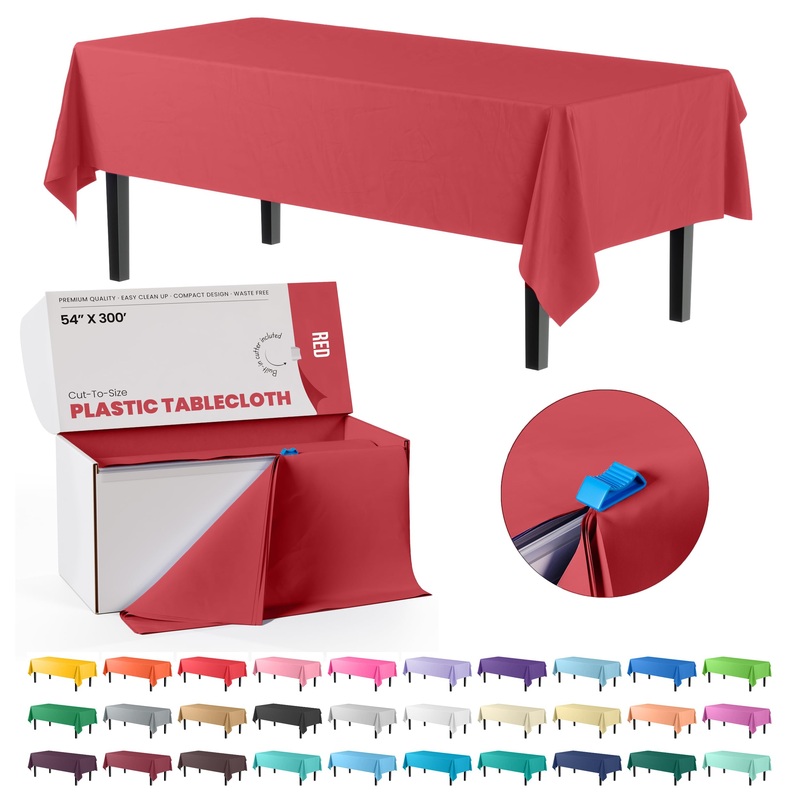 Little Gym - 54"" X 300' Select A Size Table Cover - Red