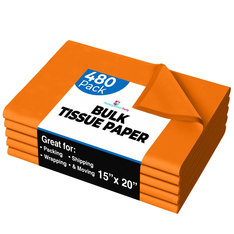 Orange Tissue Paper 15 In. x 20 In. | 480 Sheets