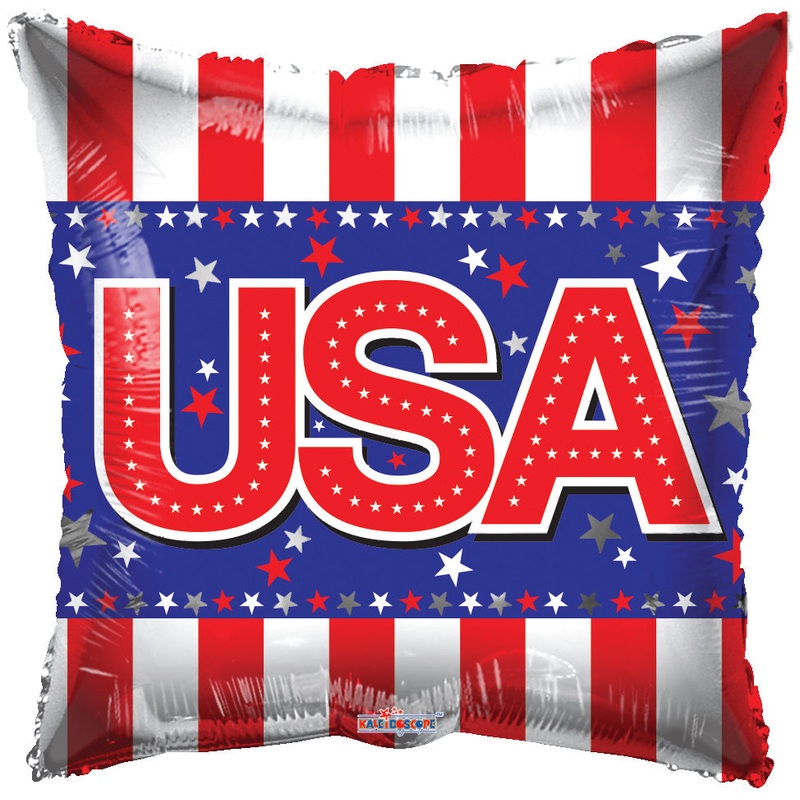"USA" Inscribed Square Foil Balloon
