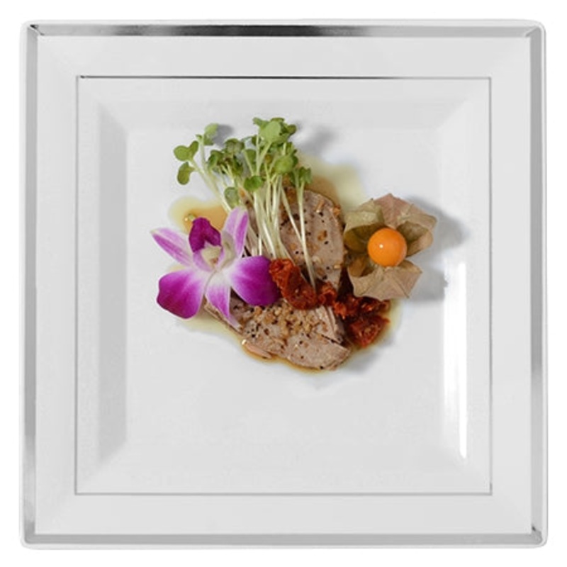 10 In. Square Dinner Plate | White | 10 Count