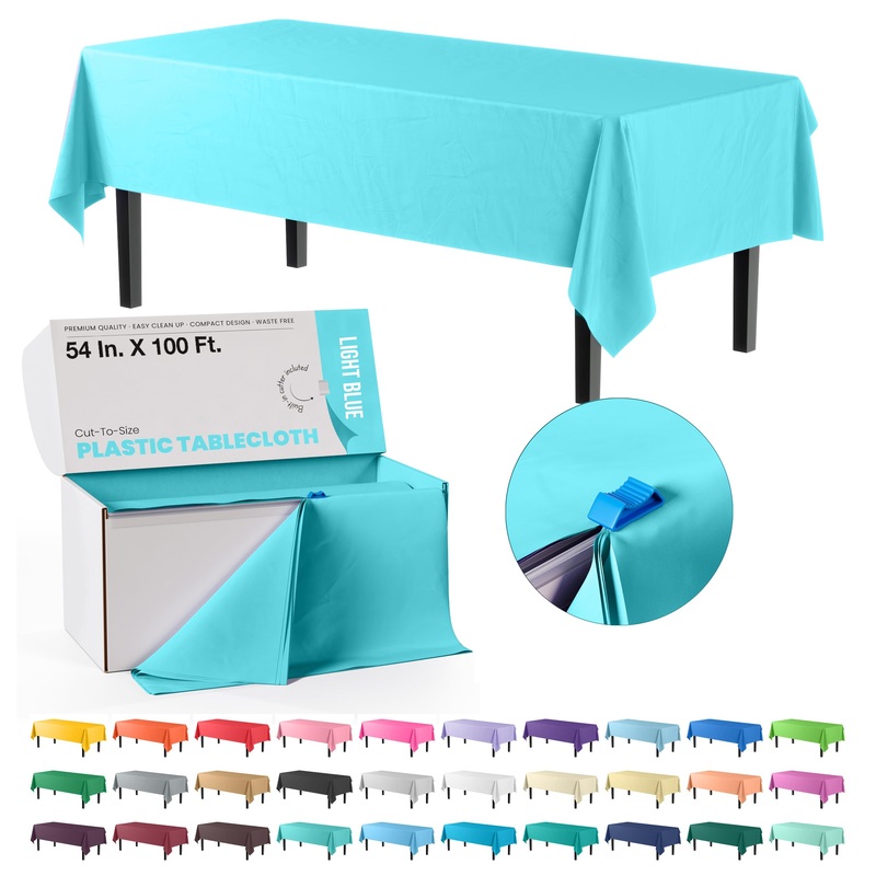 Little Gym - 54"" X 100' Select A Size Table Cover - Light Blue