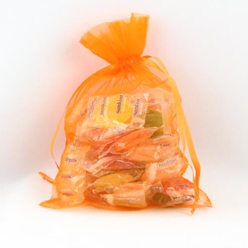 Orange Large Organza Pouch | 6 Count