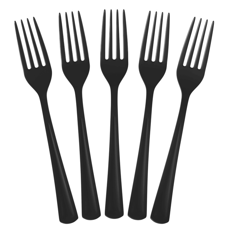 PMA - Heavy Duty Black Plastic Forks - 50 Ct.