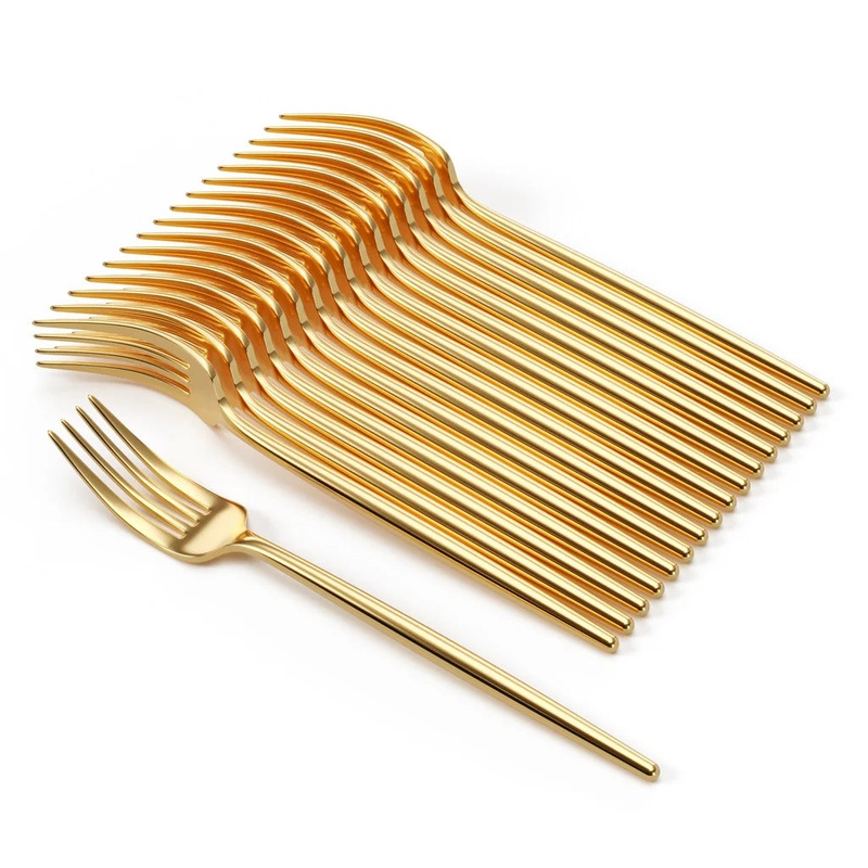Trendables Gloss Gold Plastic Forks | 120 Count