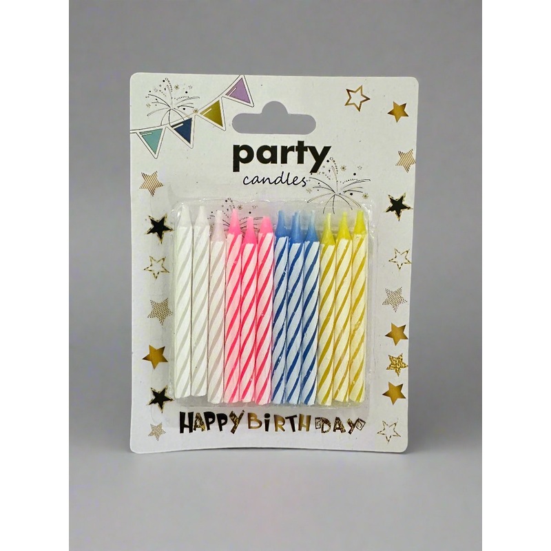 Unleashed - 24 Assorted Color Birthday Candles - 12 Count