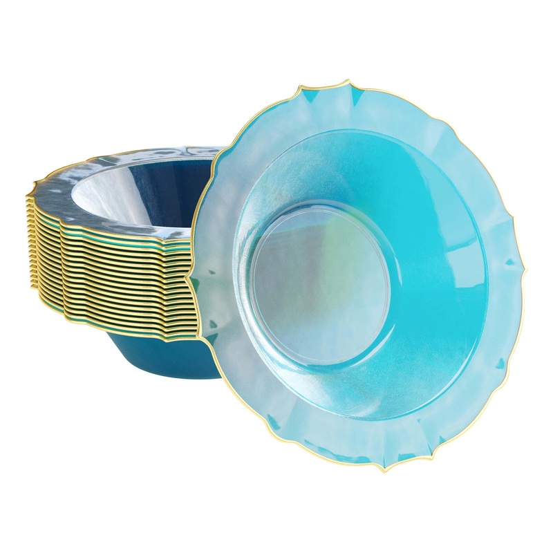 12 Oz. Peacock/Gold Petal Bowls | 120 Count