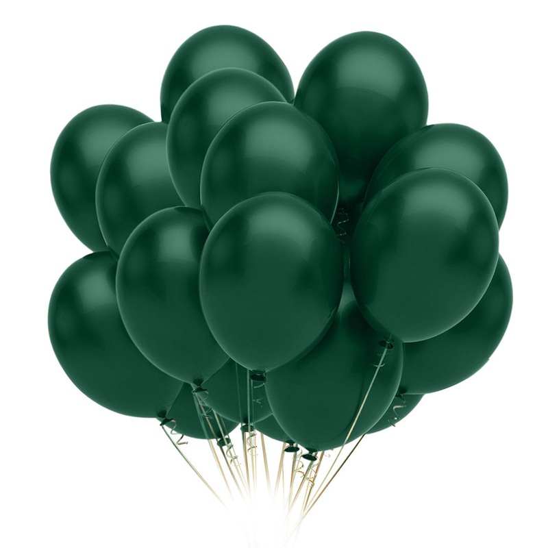 9 In. Dark Green Latex Balloons | 20 Count