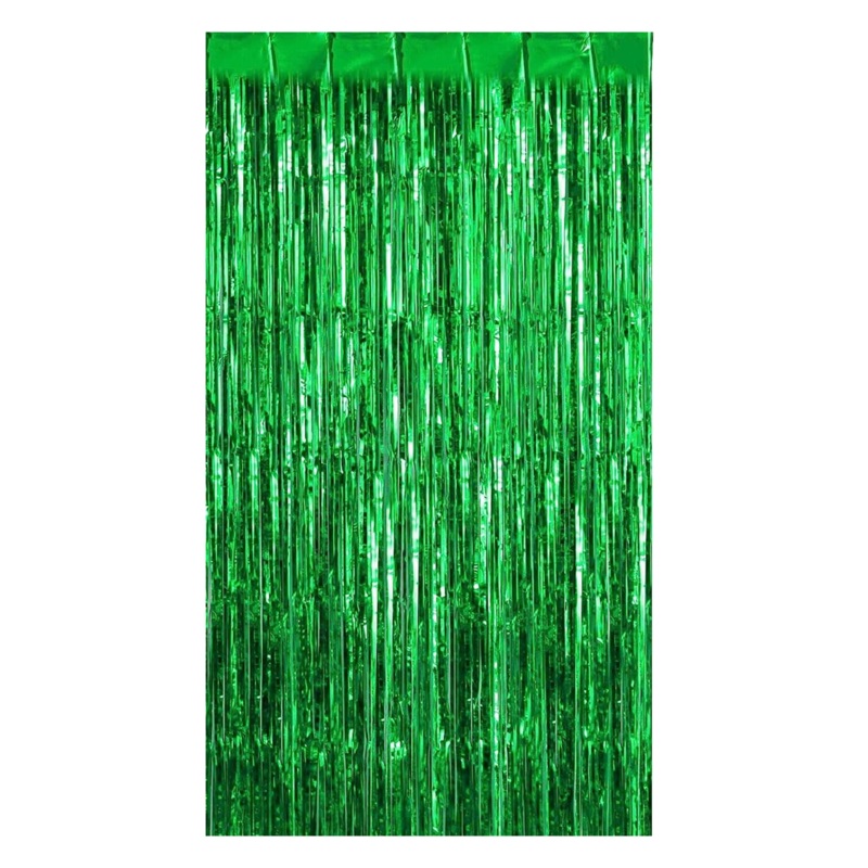 Green Foil Fringe Curtain 10" x 6" x 0.15" | 1 Count