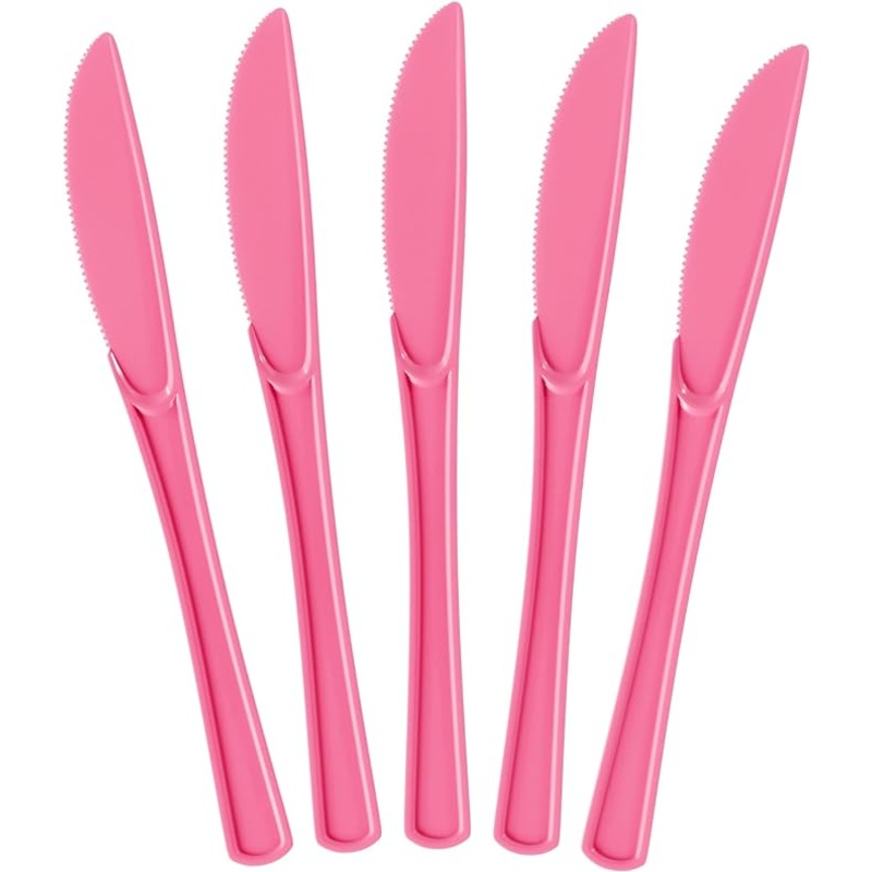 Heavy Duty Cerise Plastic Knives | 100 Count