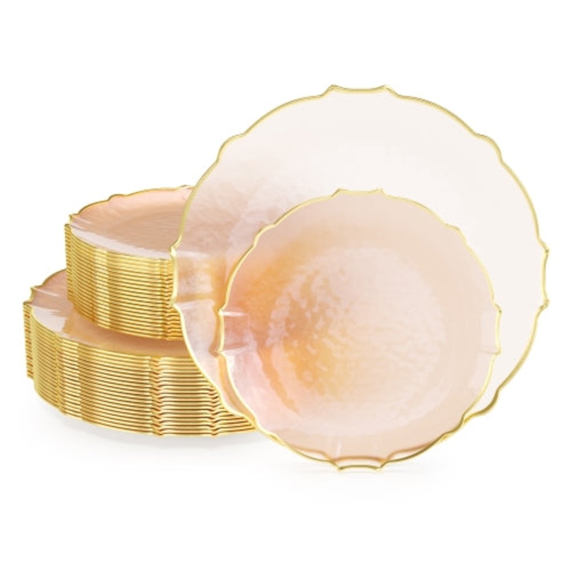 Ros/Gold Petal Plates - Combo Pack 20/20