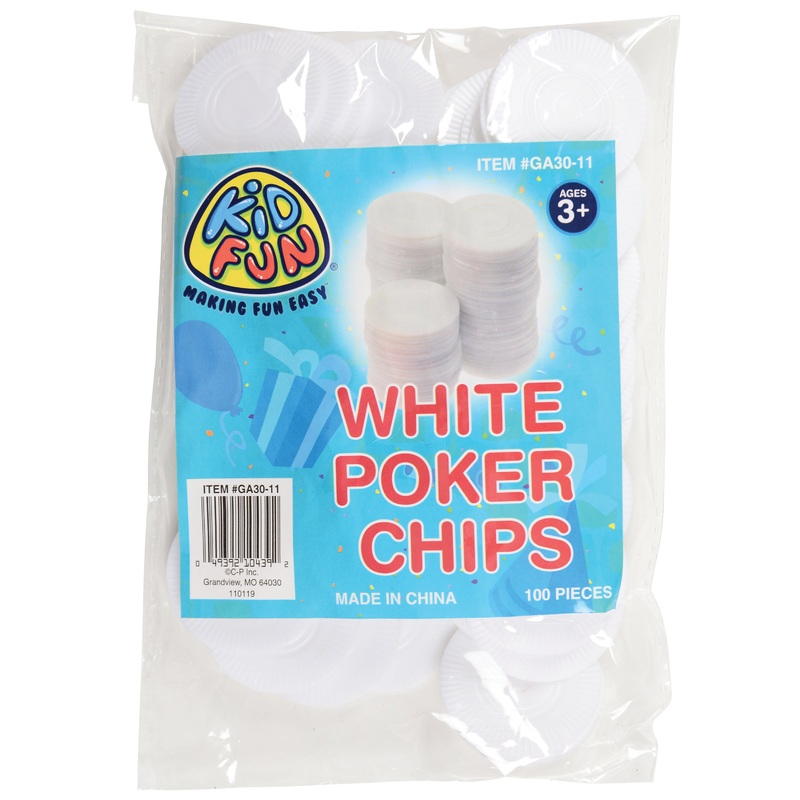 White Poker Chips/100 Per Pkg